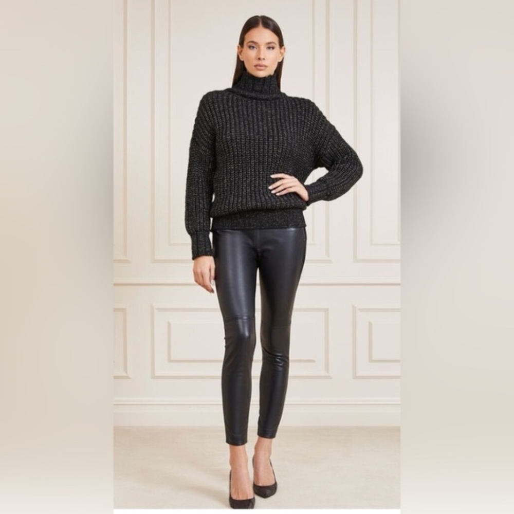 Guess by Marciano Coy Leather & Jersey Leggings Olive Green
